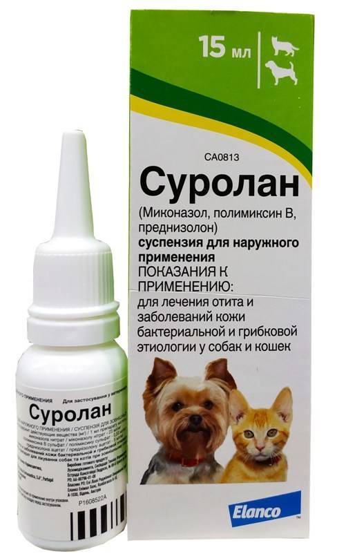 Суролан, препарат для лечения отитов у собак и кошек