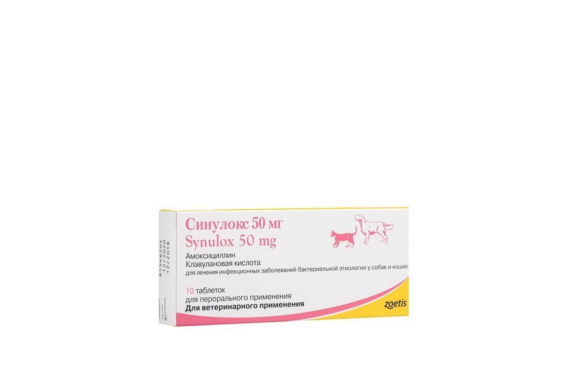 Синулокс для кошек и собак формы выпуска, инструкция по применению таблеток и инъекций