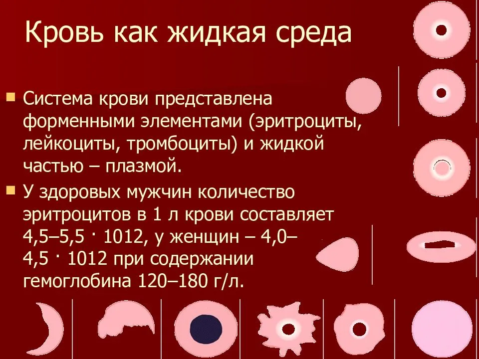 Посмотрите на изображение эритроцитов в разной среде в каком