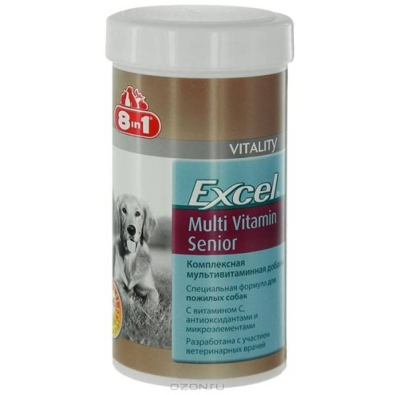 Витамины для собак 8 в 1 от Excel для шерсти