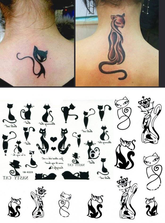 100 лучших вариантов: красивые татуировки кошки на фото