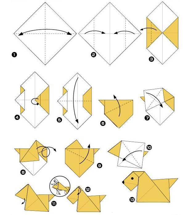 Схема собаки из бумаги