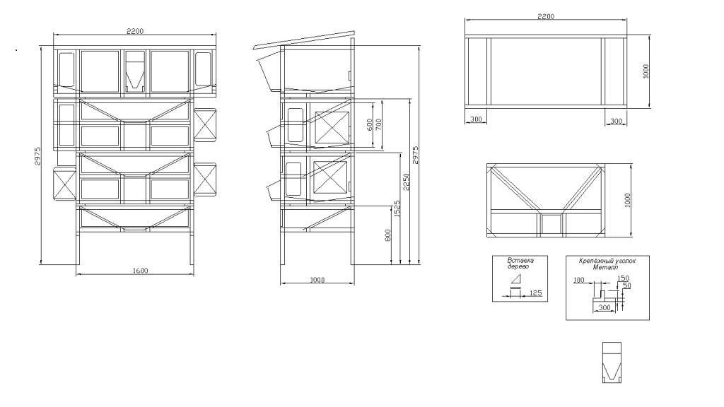 Клетки для кроликов своими руками двухъярусные с маточником чертежи