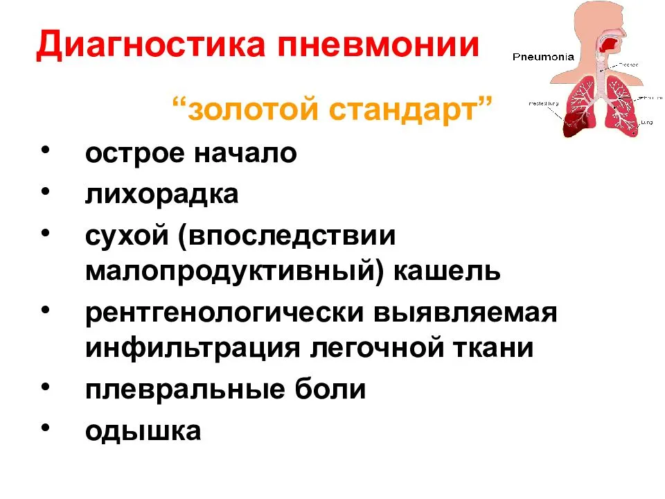 Воспаление легких без температуры признаки у взрослого. Золотой стандарт» диагноза пневмонии. Диагностика пневмонии. Воспаление лёгких диагноз.