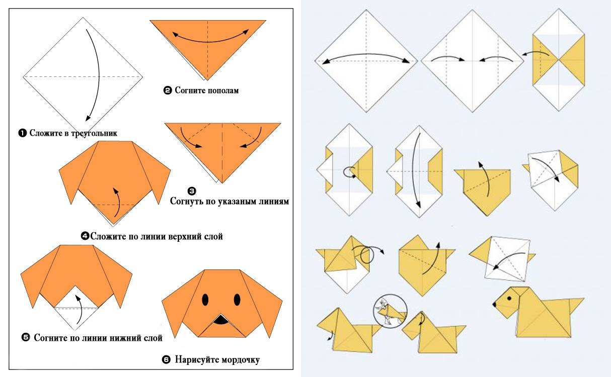 Собака из модулей. модульное оригами с собакой: схема, пошаговая инструкция