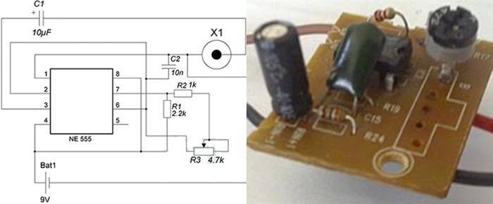 Схема мощного отпугивателя собак своими руками. Ne555 схема ультразвукового отпугивателя.